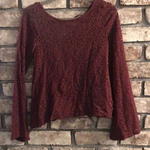 Hollister lace burgundy top